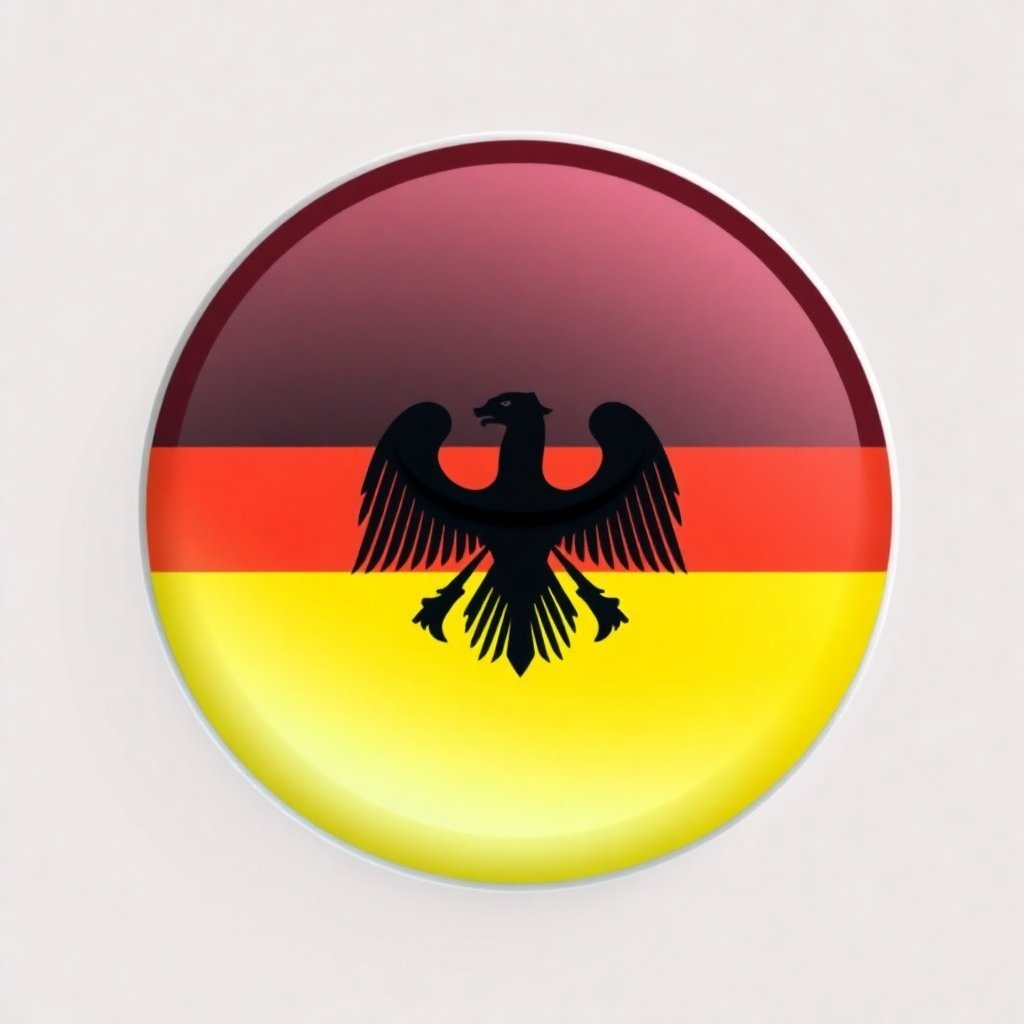 small round flat icon of germany flag